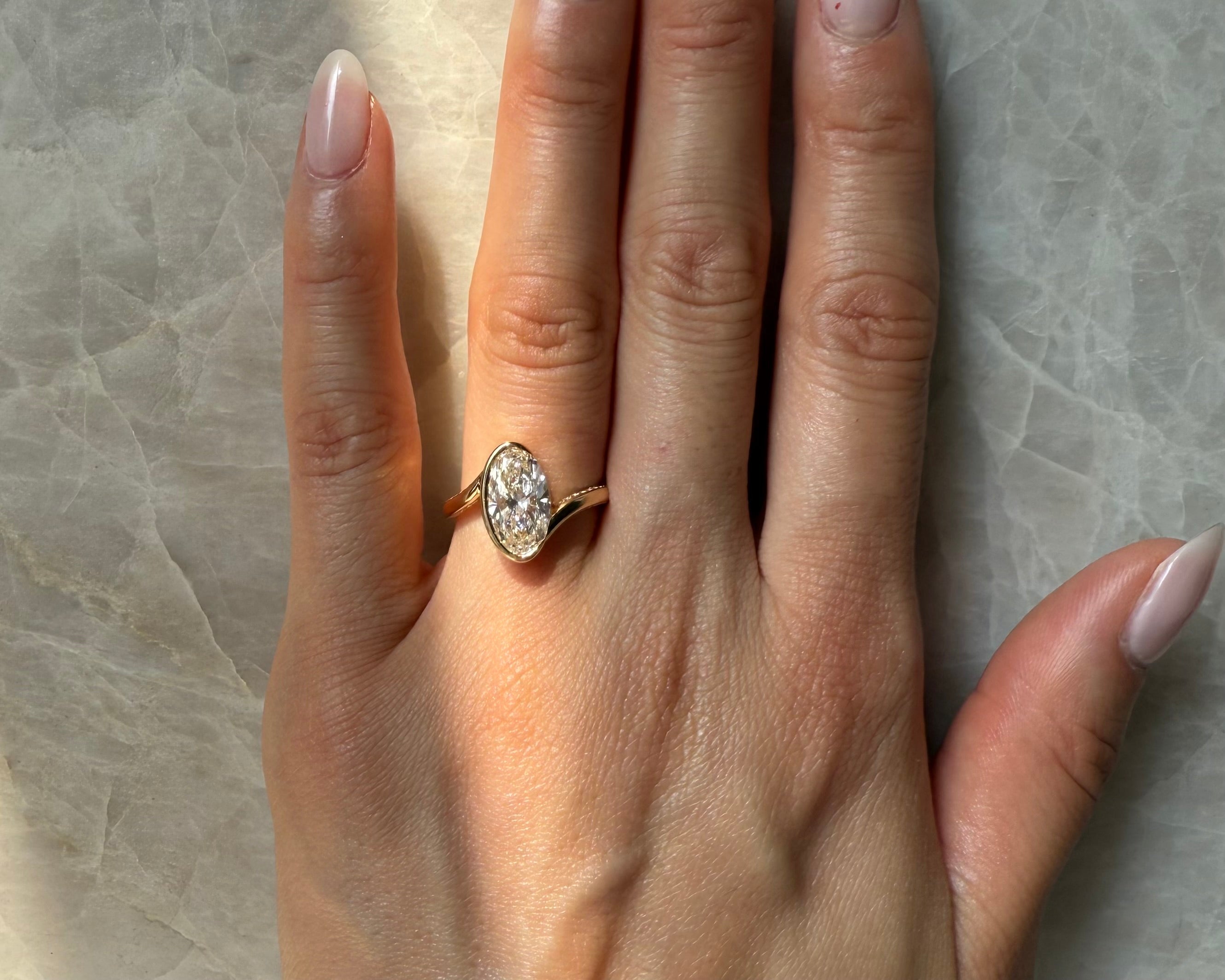 ROEN Moval LYRIC Ring - Rare, Natural Diamond