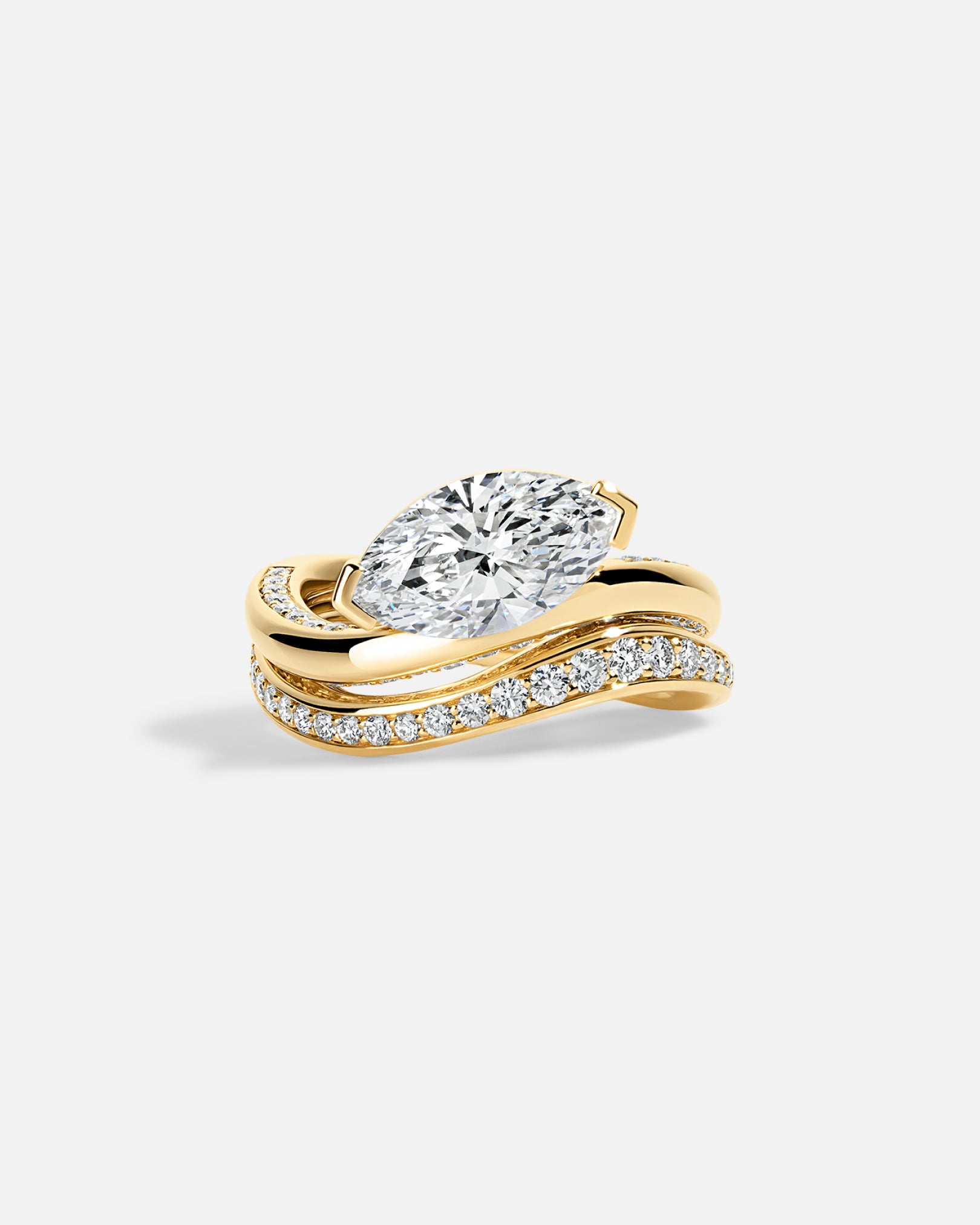 LAGUNA Wave Ring + Half Bezel, Marquise