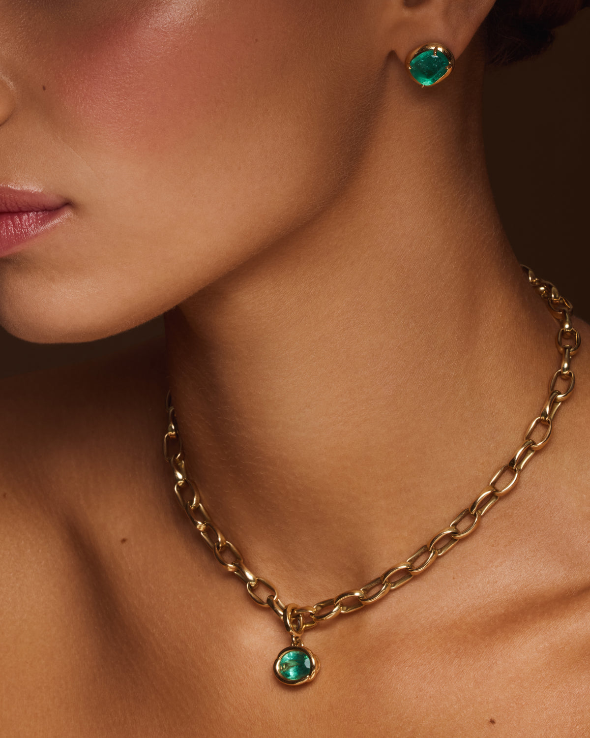 THEIA Emerald Gemstone Studs