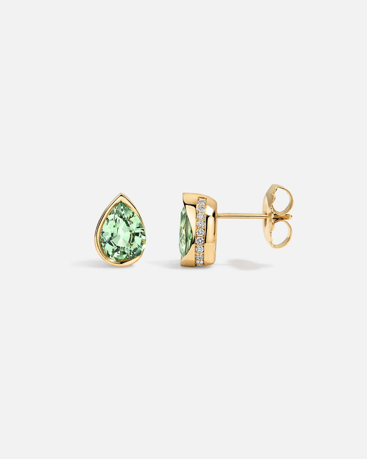 DEW Minty Garnet Stud Earrings