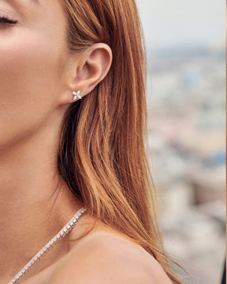 ÁINE Diamond Marquise Floral Earrings
