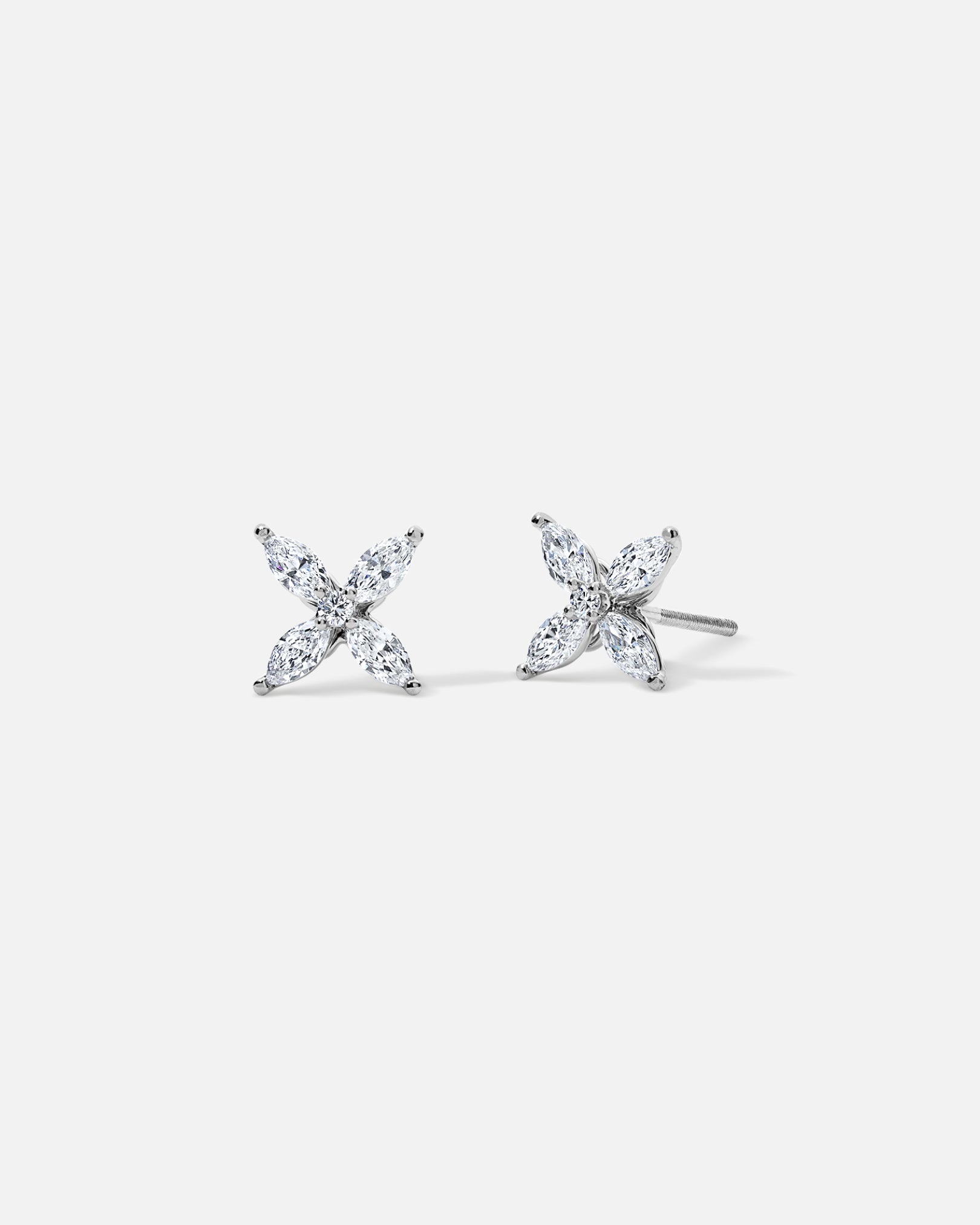 ÁINE Diamond Marquise Floral Earrings