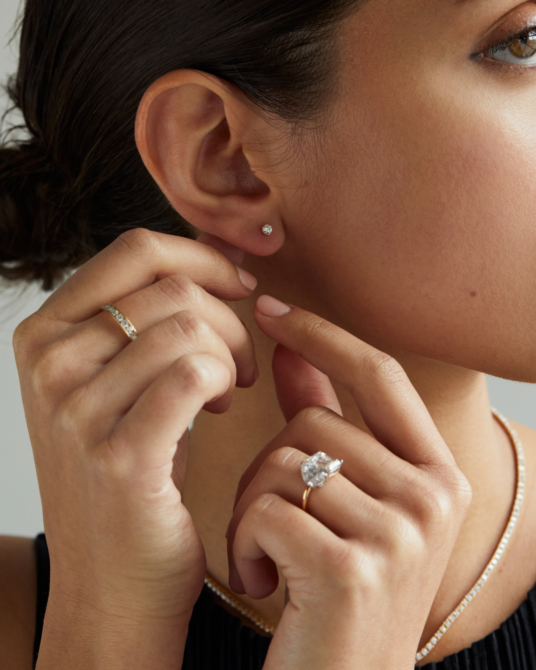 Diamond earrings afterpay Clearance