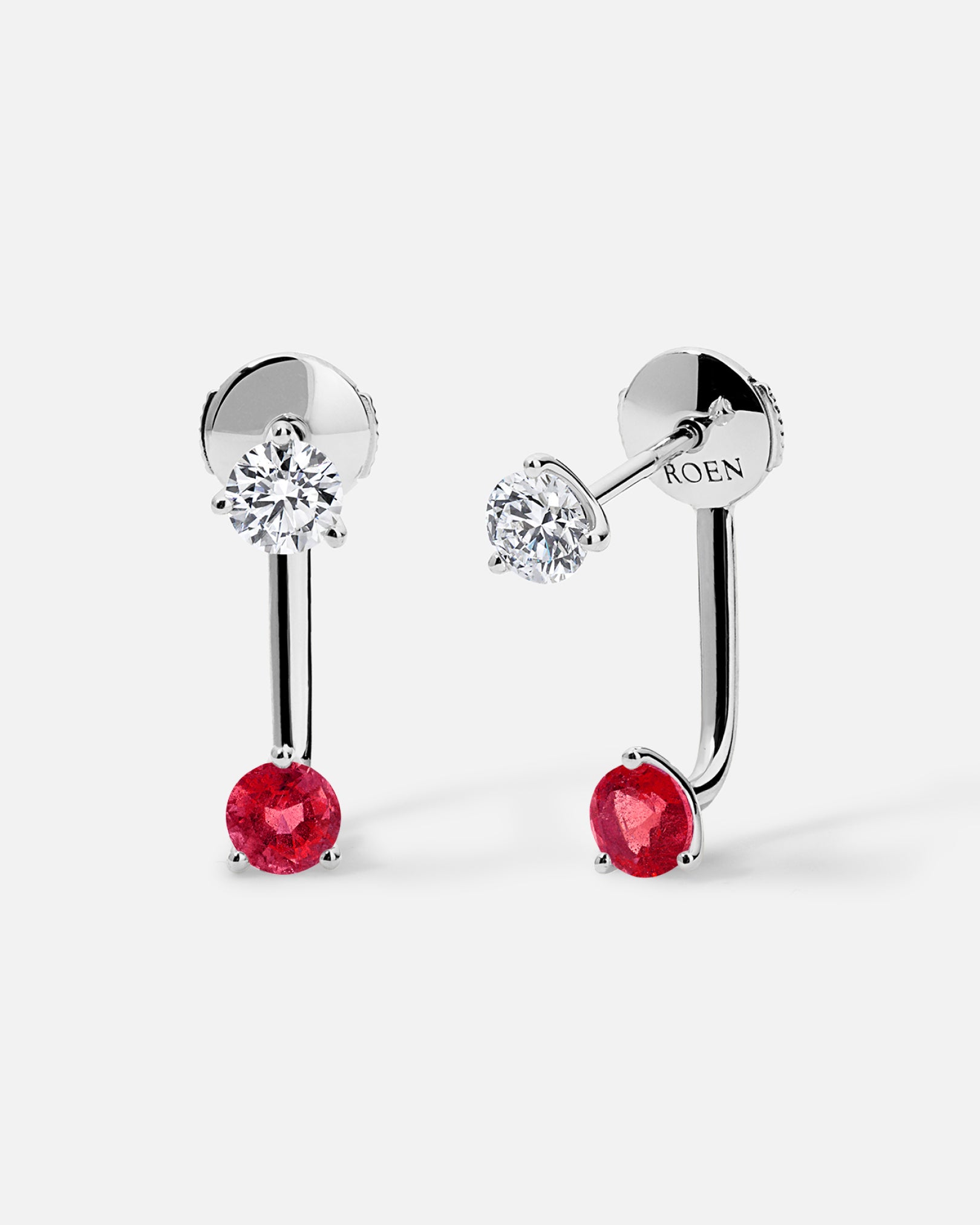 HARU Toi et Moi Diamond & Gemstone Earrings