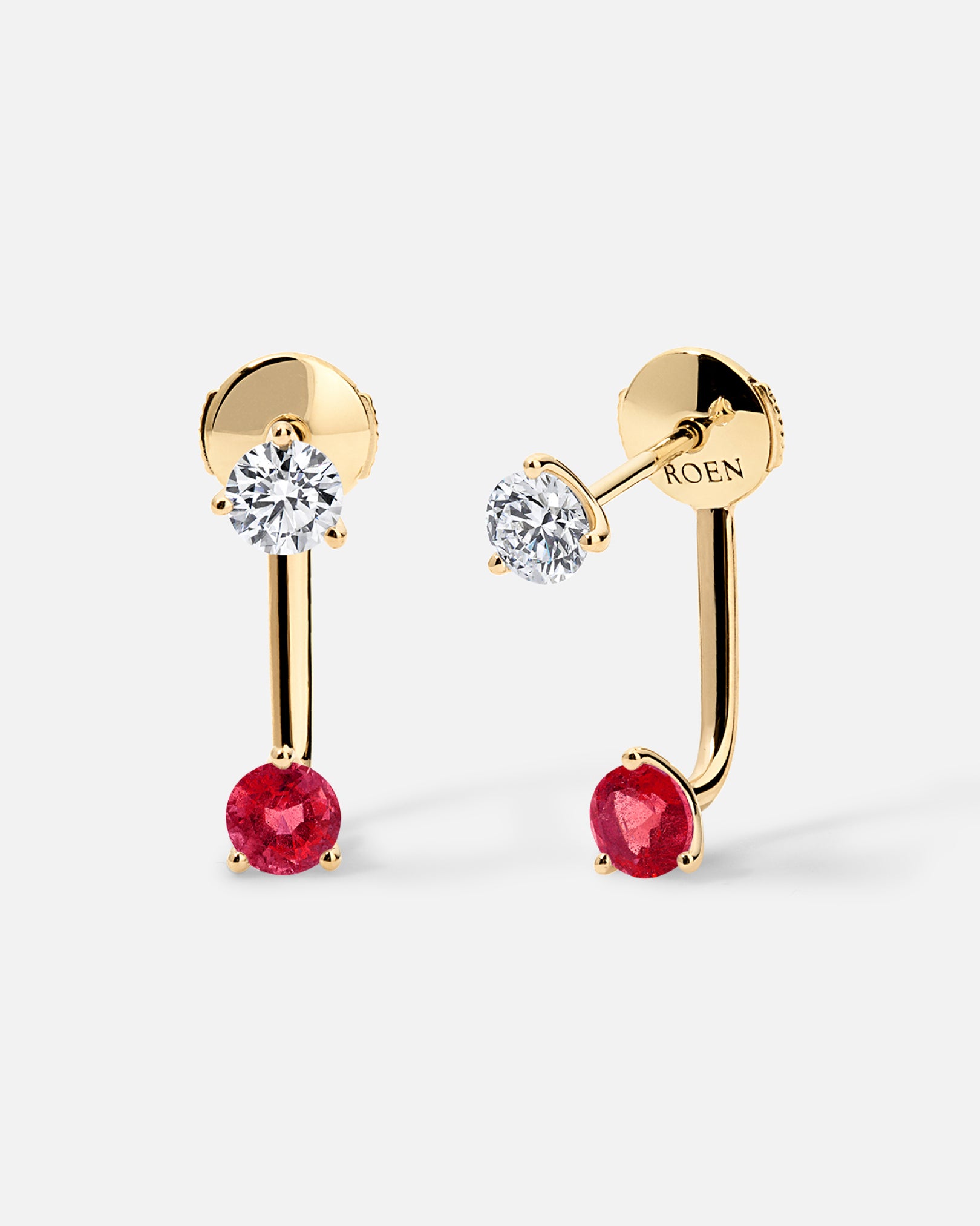 HARU Toi et Moi Diamond & Gemstone Earrings