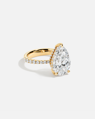 JULIA Tapered Solitaire Ring with Double Hidden Halo