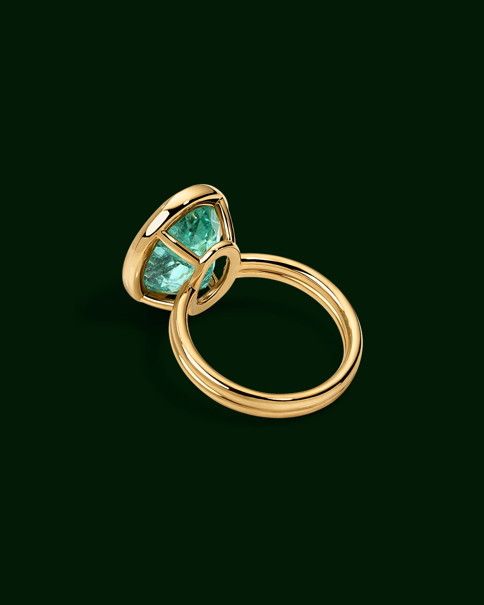 LUA Emerald Bezel Cocktail Ring