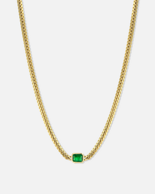 MAIA Emerald Cuban Chain Necklace