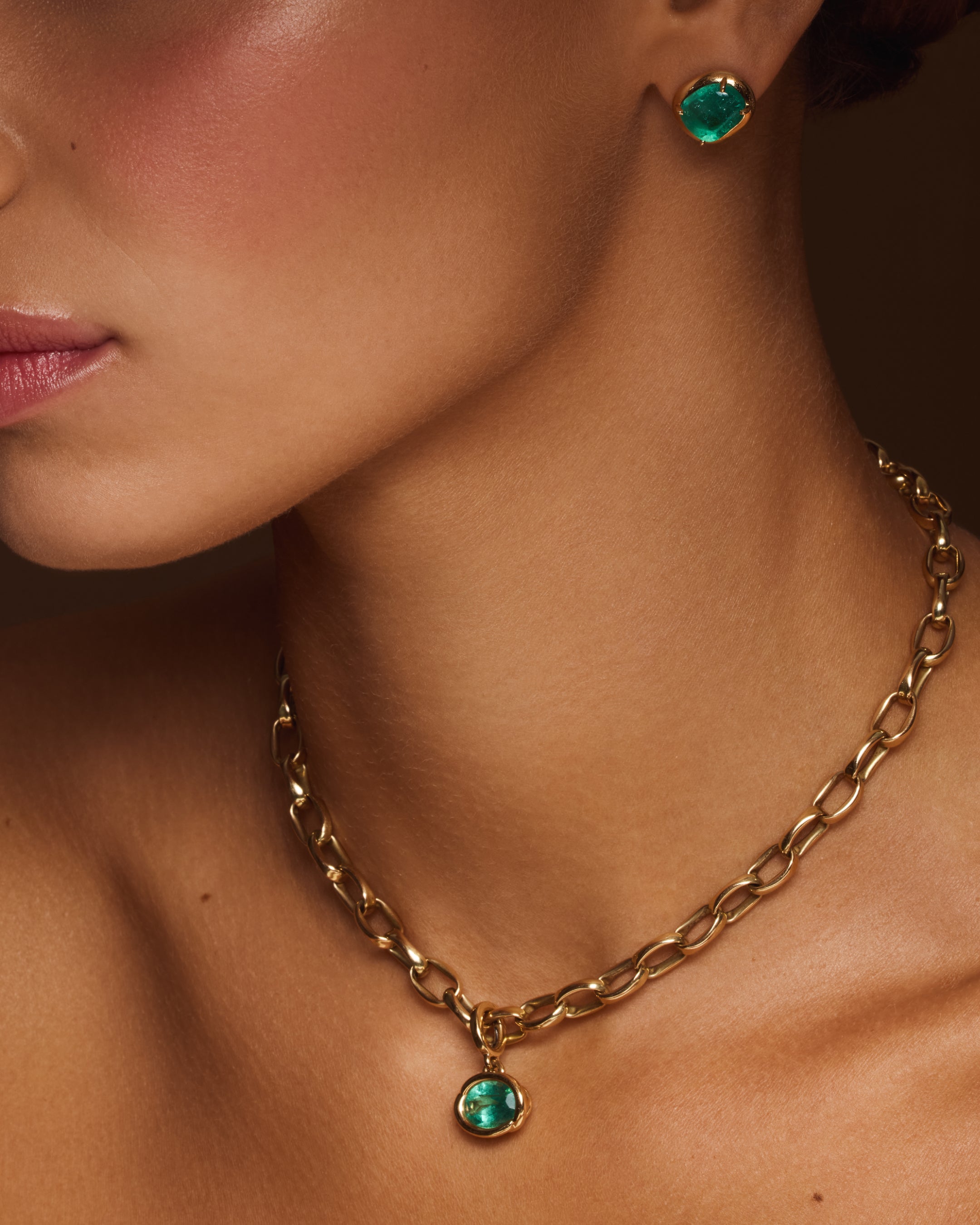THEIA Emerald Gemstone Studs