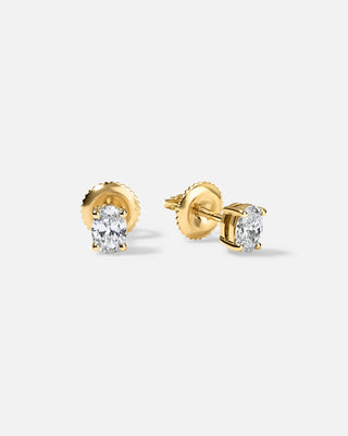 Oval Diamond Solitaire Earrings