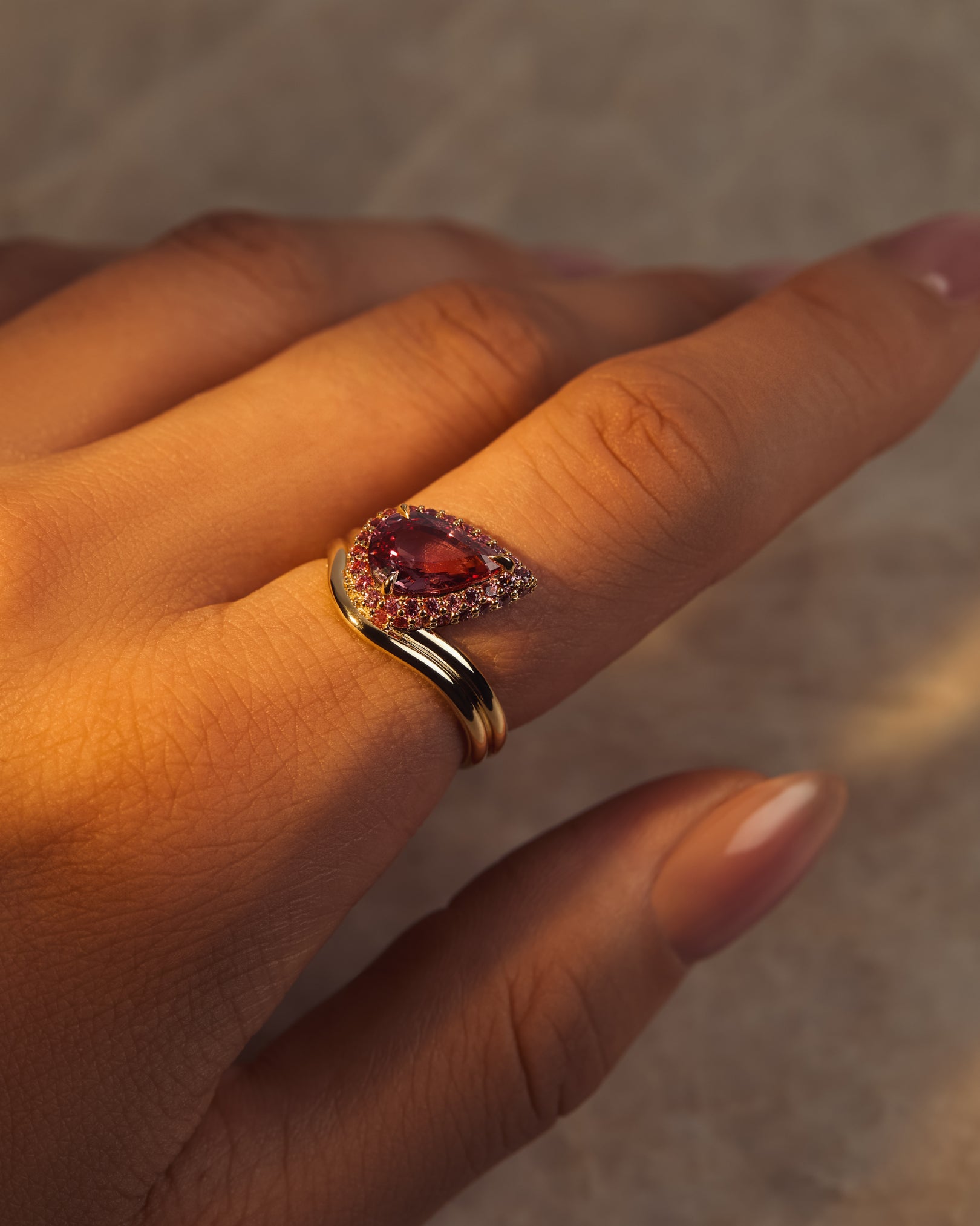 CLOUD Pear Sapphire Ring