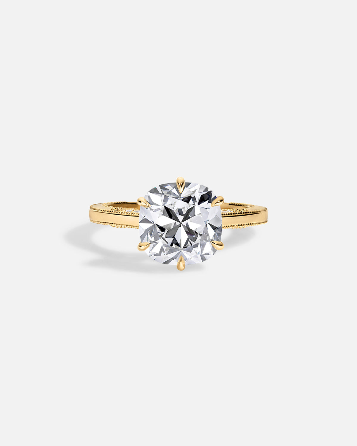 HELEN Milgrain Solitaire – 18K Yellow Gold | ROEN – ROEN