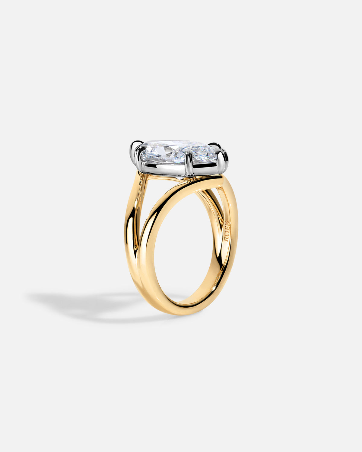 JIA Split Shank with Hidden Pavé Engagement Ring – ROEN