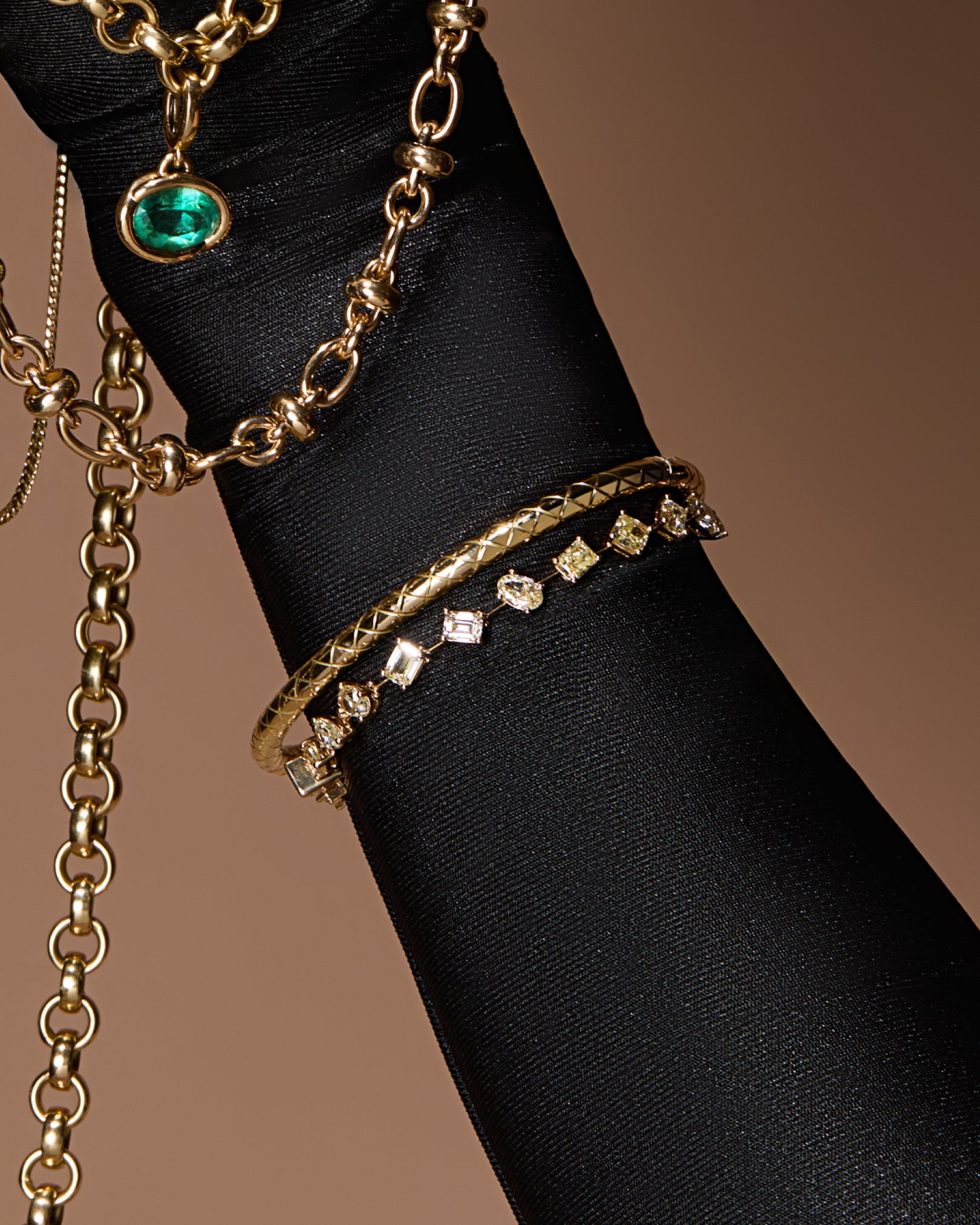 TATE Quilted Gold Bangle