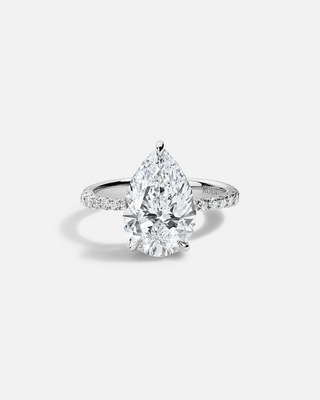 JULIA Tapered Solitaire Ring with Double Hidden Halo