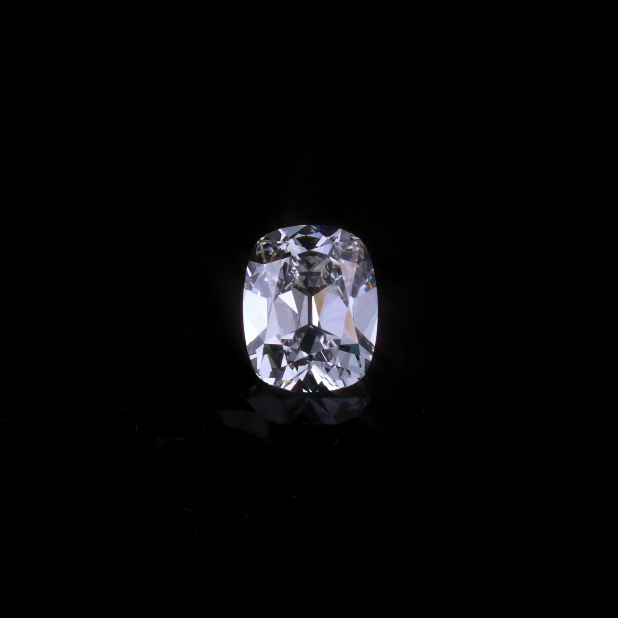 Click to play. 4.65 ct, 1.3 ratio antique cushion