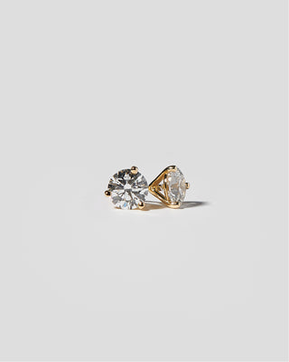 ASTRID Diamond Solitaire Earrings, 3 Prong 18K Yellow Gold